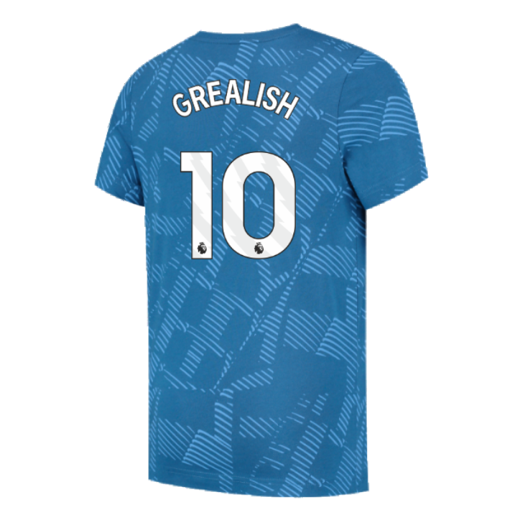 2023-2024 Man City FtblCore AOP Tee (Lake Blue) (GREALISH 10)