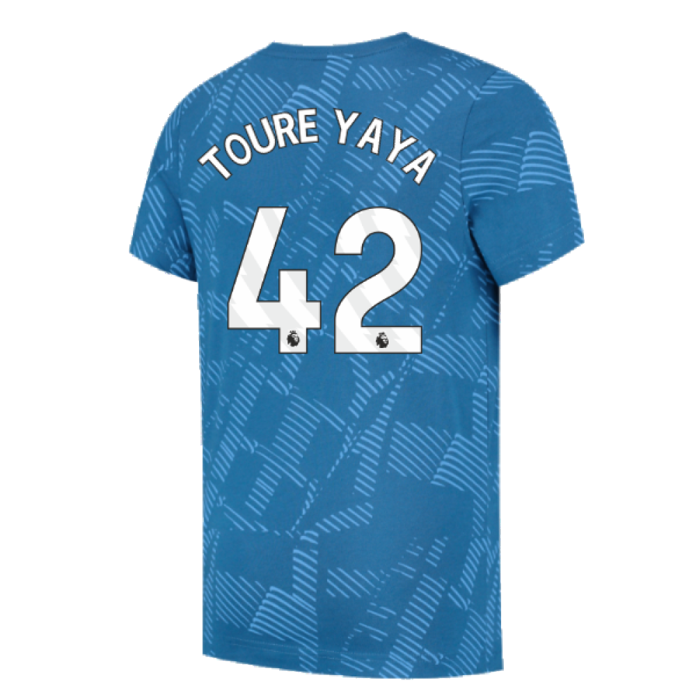 2023-2024 Man City FtblCore AOP Tee (Lake Blue) (TOURE YAYA 42)