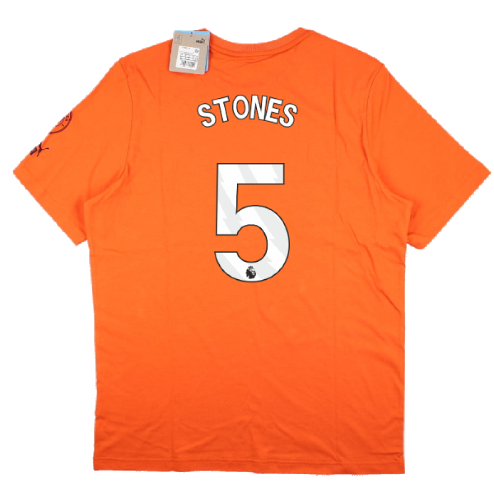 2023-2024 Man City FtblCore Graphic Tee (Cayenne Pepper) (STONES 5)