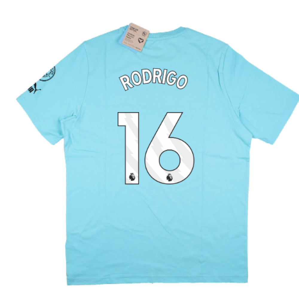 2023-2024 Man City FtblCore Graphic Tee (Hero Blue) (RODRIGO 16)