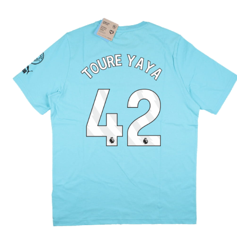 2023-2024 Man City FtblCore Graphic Tee (Hero Blue) (TOURE YAYA 42)