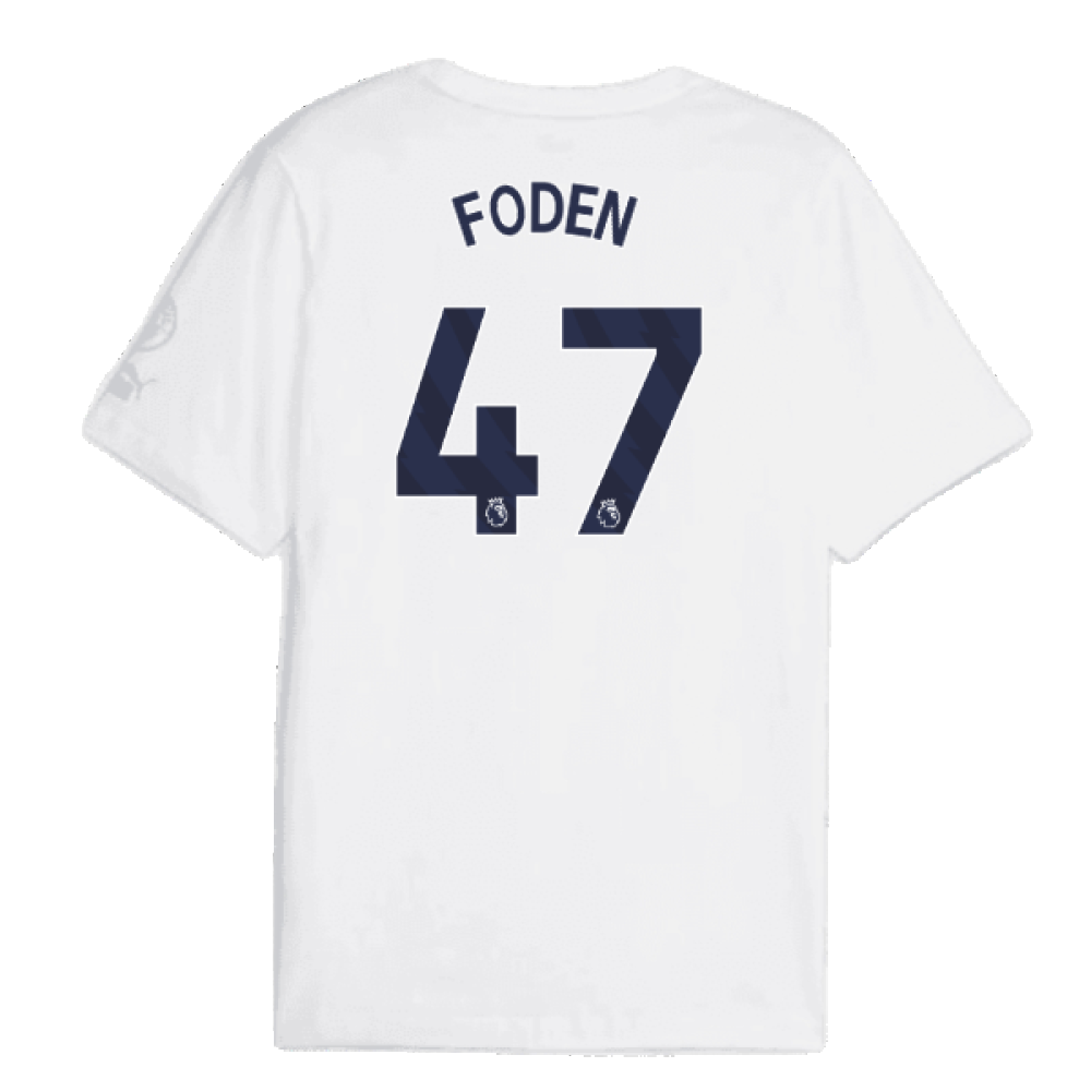 2023-2024 Man City FtblCore Graphic Tee (White) (FODEN 47)