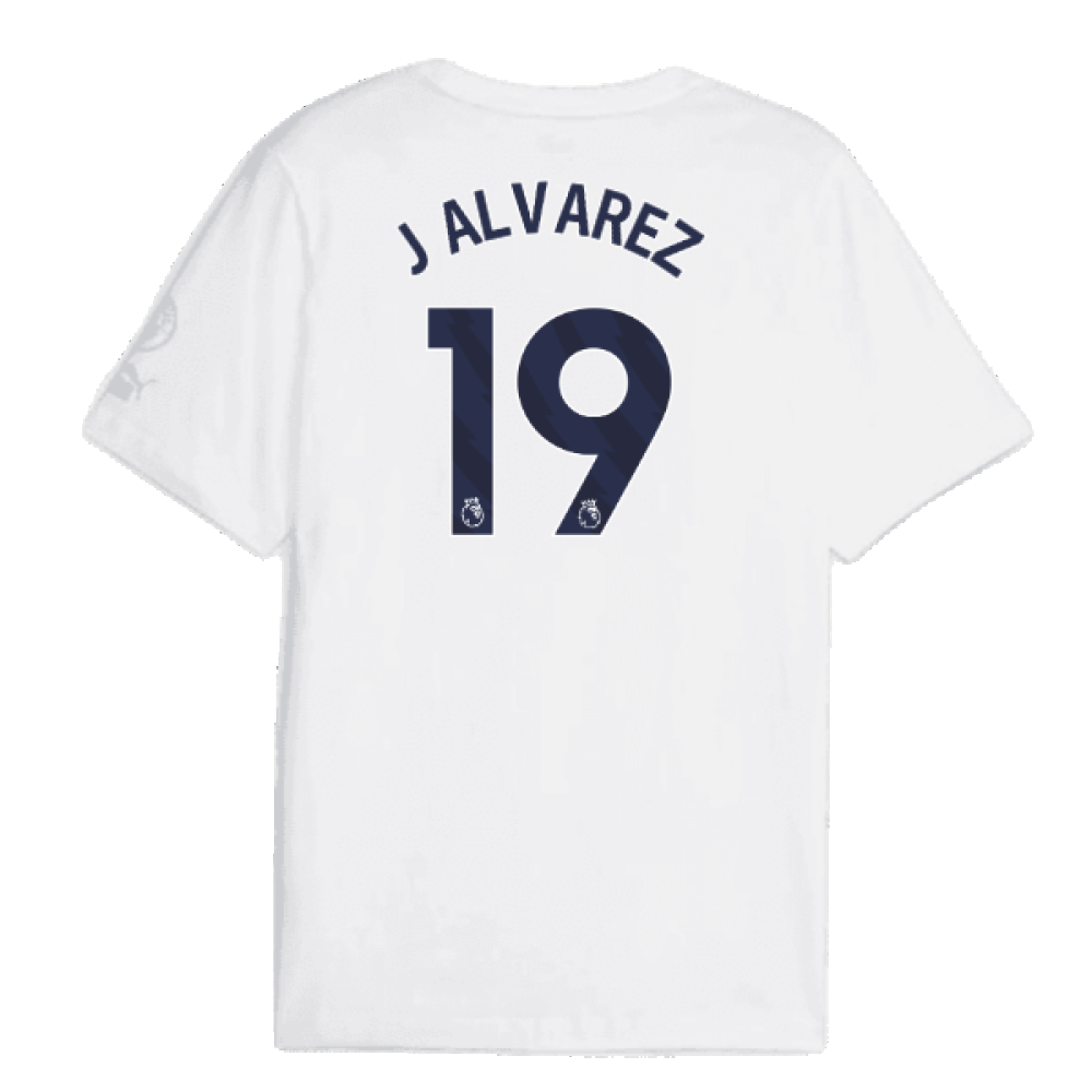 2023-2024 Man City FtblCore Graphic Tee (White) (J ALVAREZ 19)