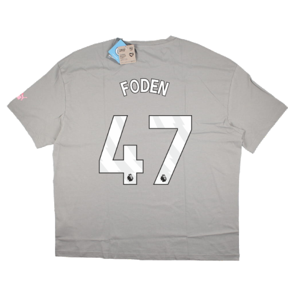 2023-2024 Man City FtblCulture Tee (Smokey Grey) (FODEN 47)