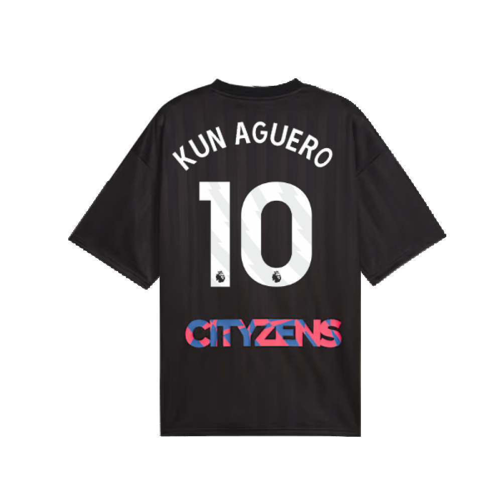 2023-2024 Man City FtblNrgy Jersey (Black) (KUN AGUERO 10)