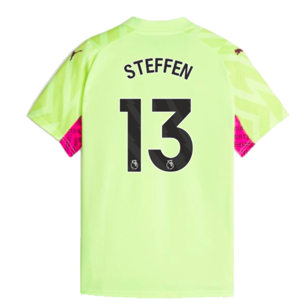 2023-2024 Man City Goalkeeper Shirt (Yellow) - Kids (Steffen 13)