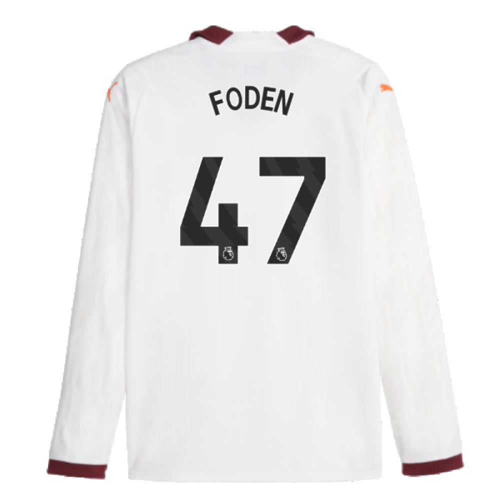 2023-2024 Man City Long Sleeve Away Shirt (FODEN 47)