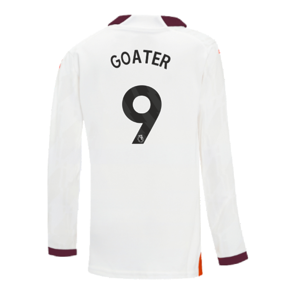 2023-2024 Man City Long Sleeve Away Shirt (Kids) (GOATER 9)