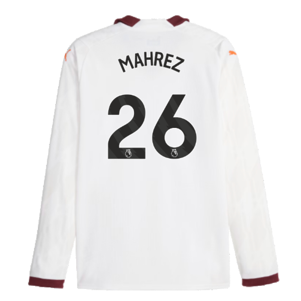 2023-2024 Man City Long Sleeve Away Shirt (MAHREZ 26)