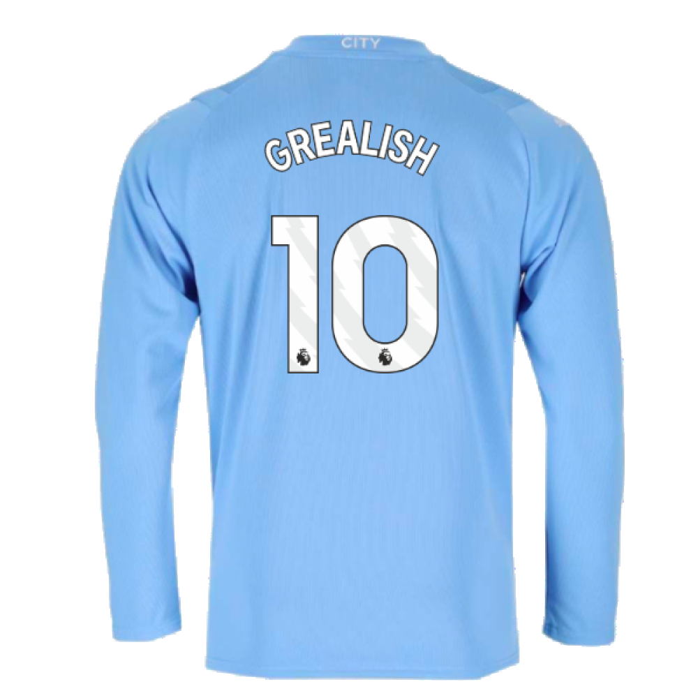 2023-2024 Man City Long Sleeve Home Shirt (GREALISH 10)