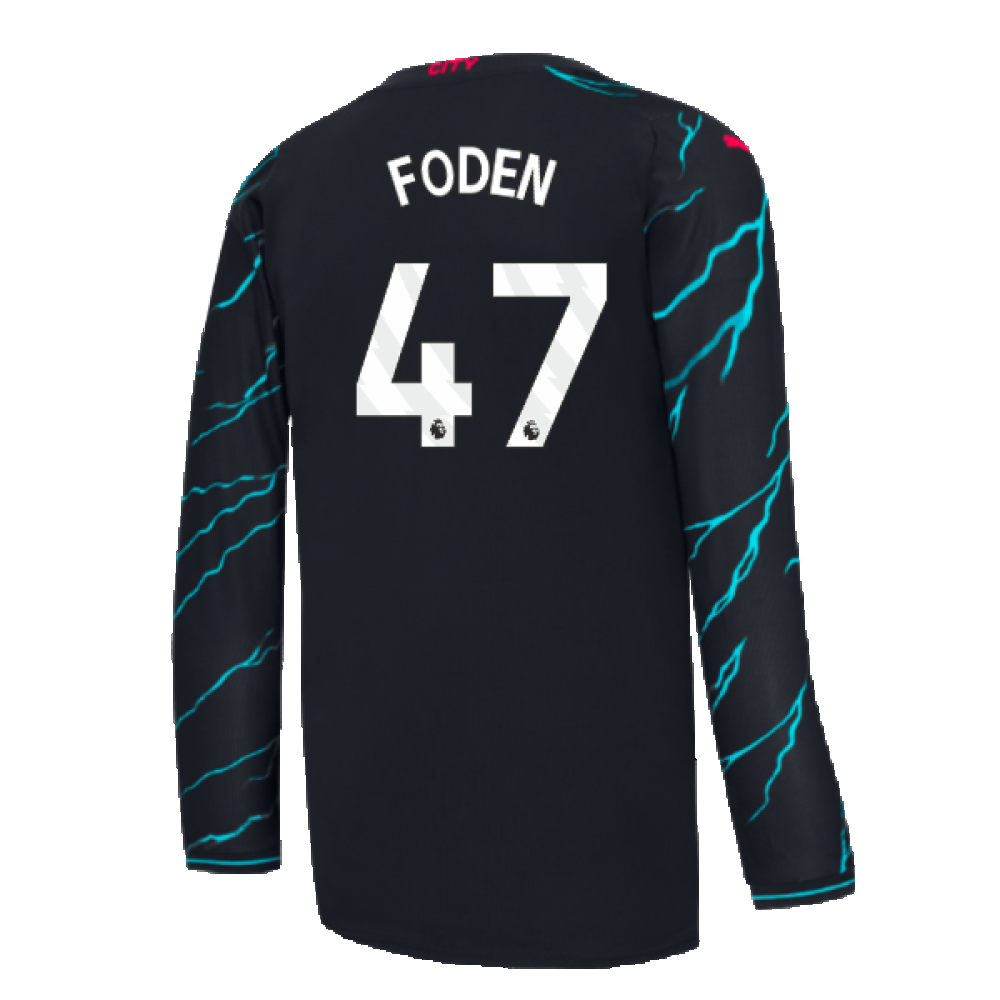 2023-2024 Man City Long Sleeve Third Shirt (FODEN 47)