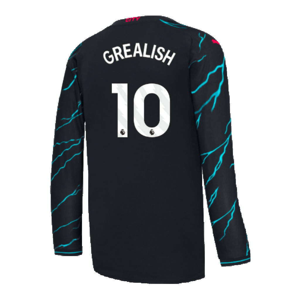 2023-2024 Man City Long Sleeve Third Shirt (GREALISH 10)