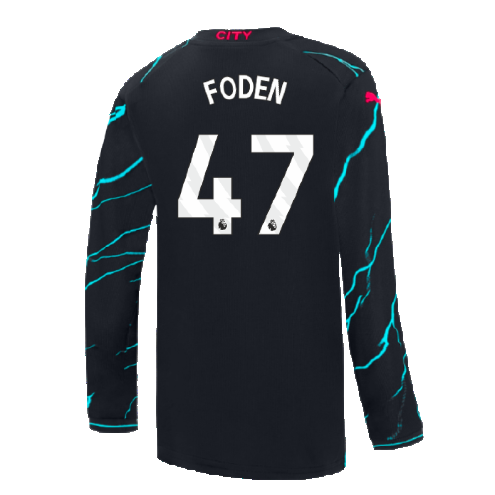 2023-2024 Man City Long Sleeve Third Shirt (Kids) (FODEN 47)