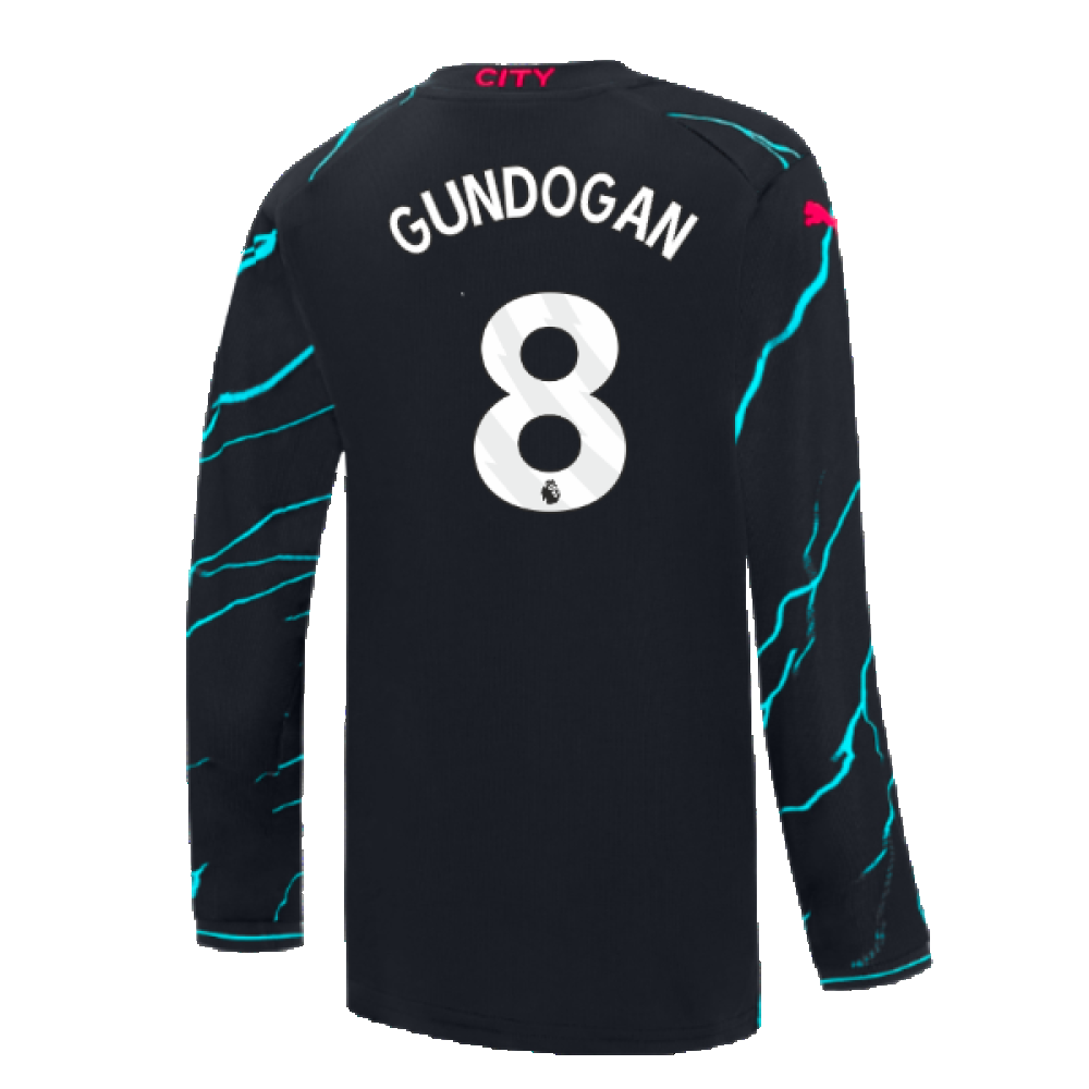 2023-2024 Man City Long Sleeve Third Shirt (Kids) (GUNDOGAN 8)