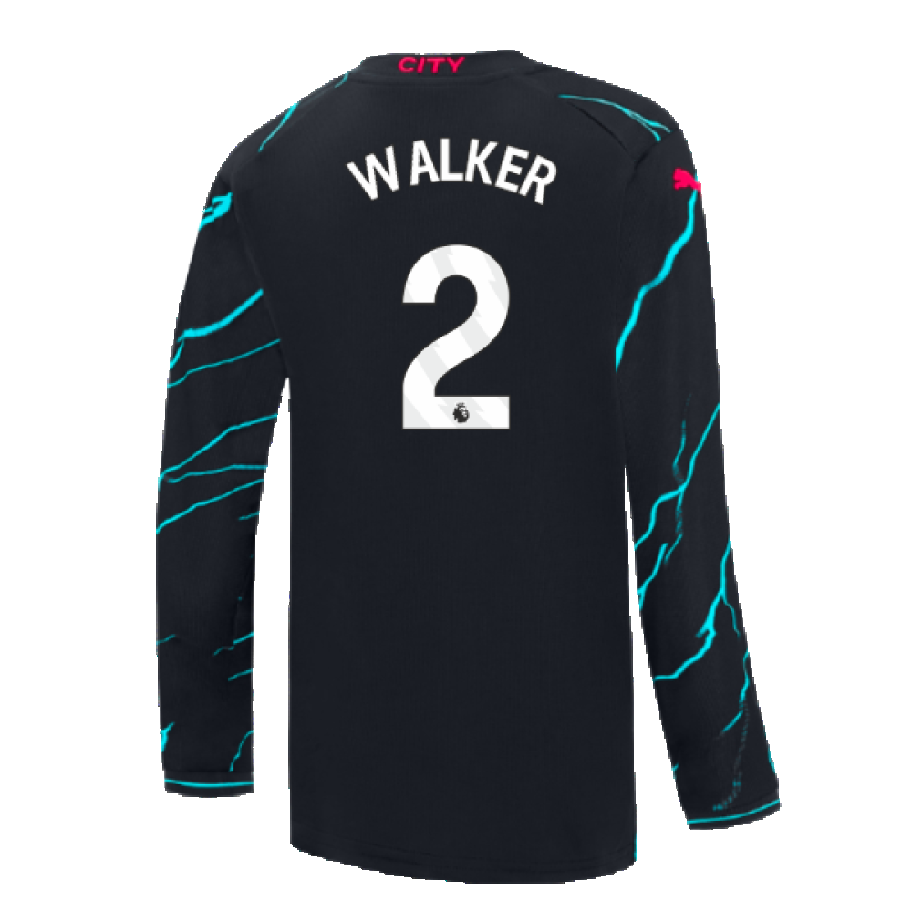 2023-2024 Man City Long Sleeve Third Shirt (Kids) (WALKER 2)