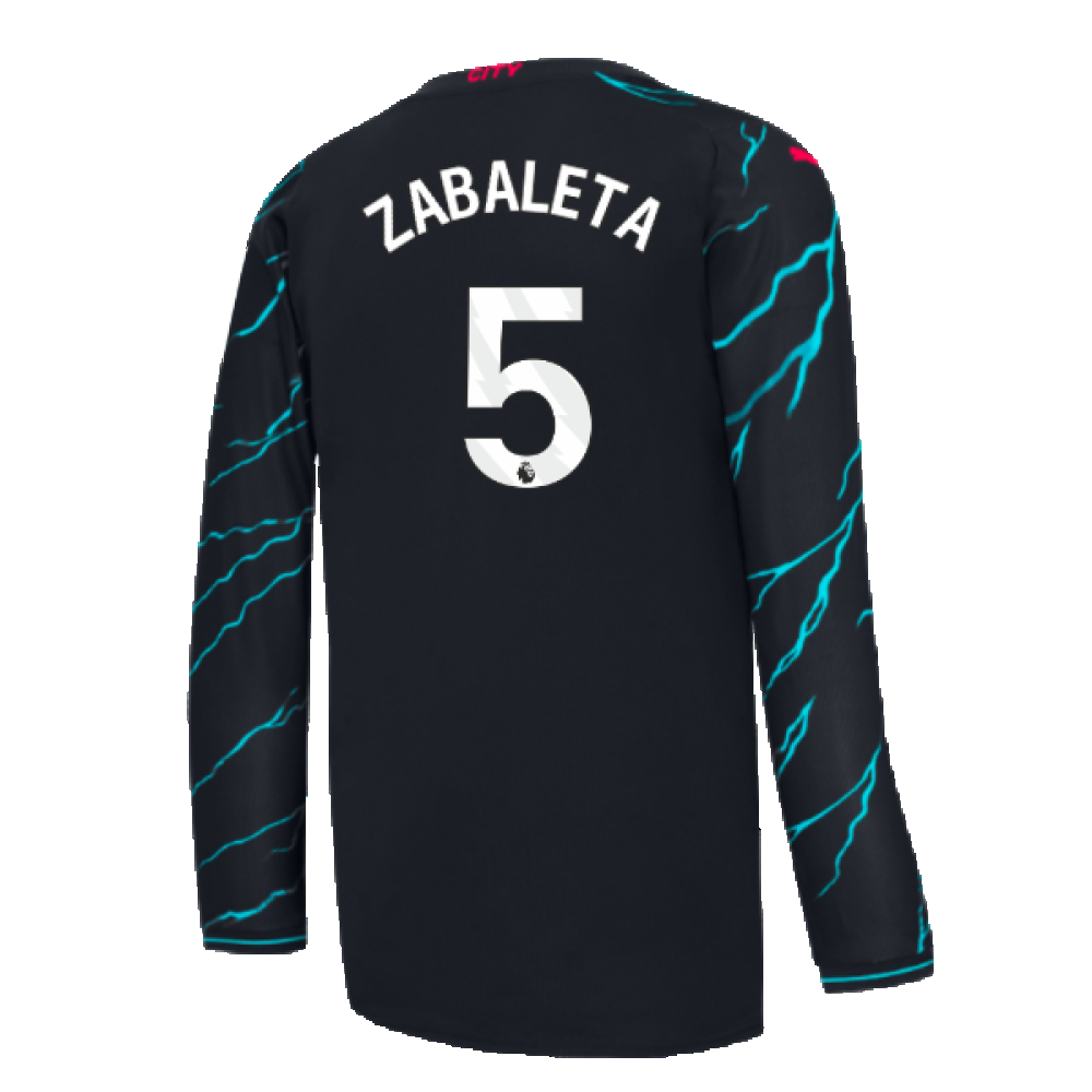 2023-2024 Man City Long Sleeve Third Shirt (ZABALETA 5)