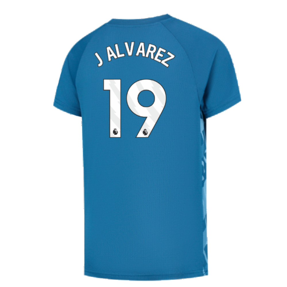 2023-2024 Man City Pre-Match Jersey (Lake Blue) - Kids (J ALVAREZ 19)