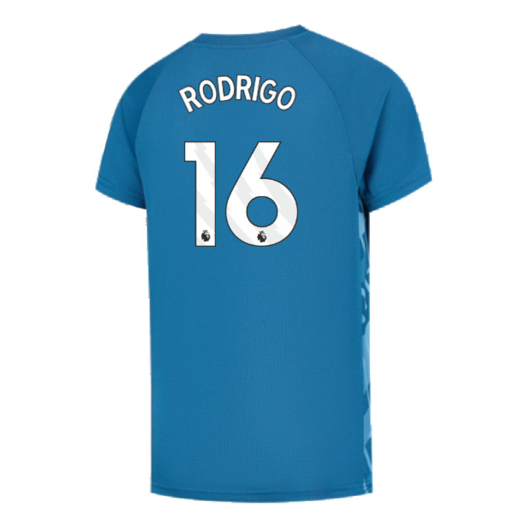 2023-2024 Man City Pre-Match Jersey (Lake Blue) - Kids (RODRIGO 16)