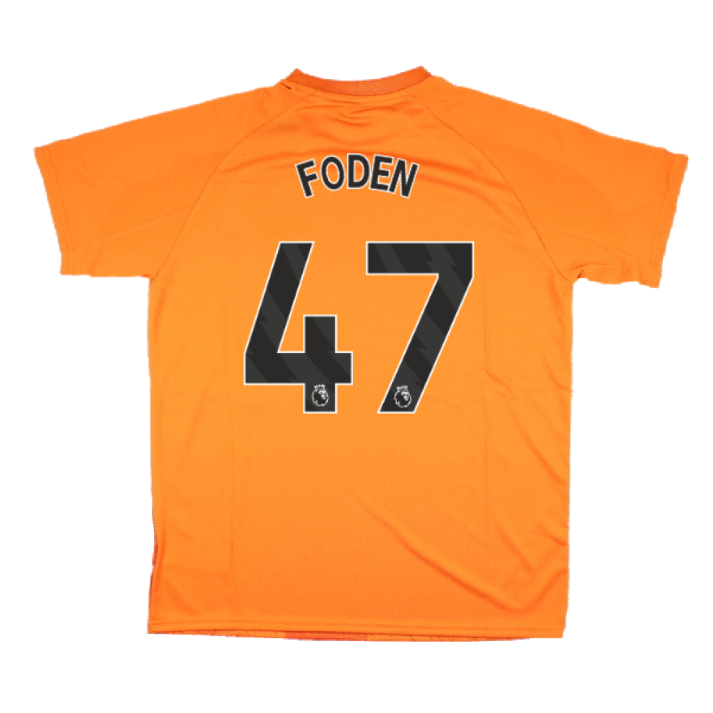 2023-2024 Man City Pre-Match Jersey (Orange) - Kids (FODEN 47)