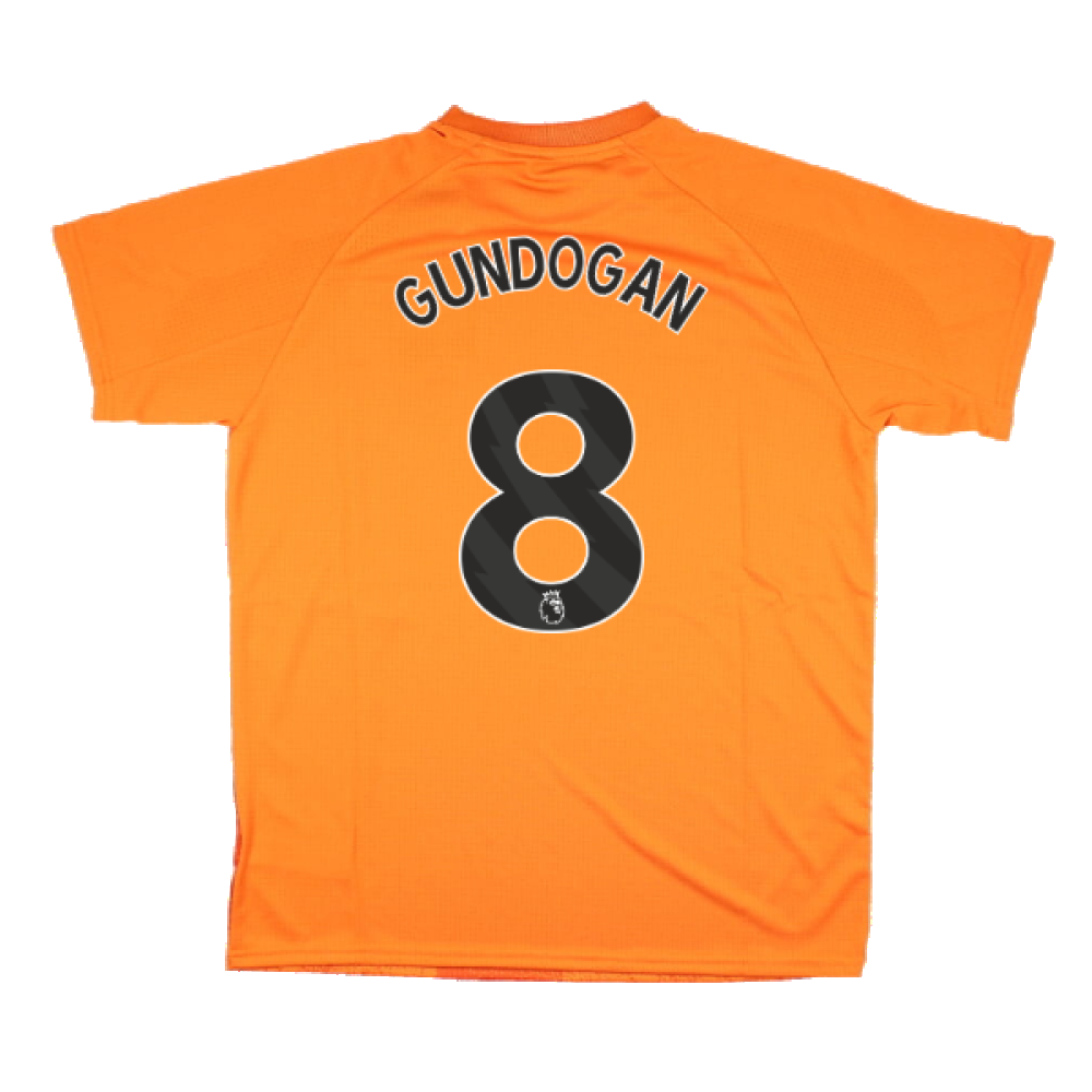 2023-2024 Man City Pre-Match Jersey (Orange) - Kids (GUNDOGAN 8)