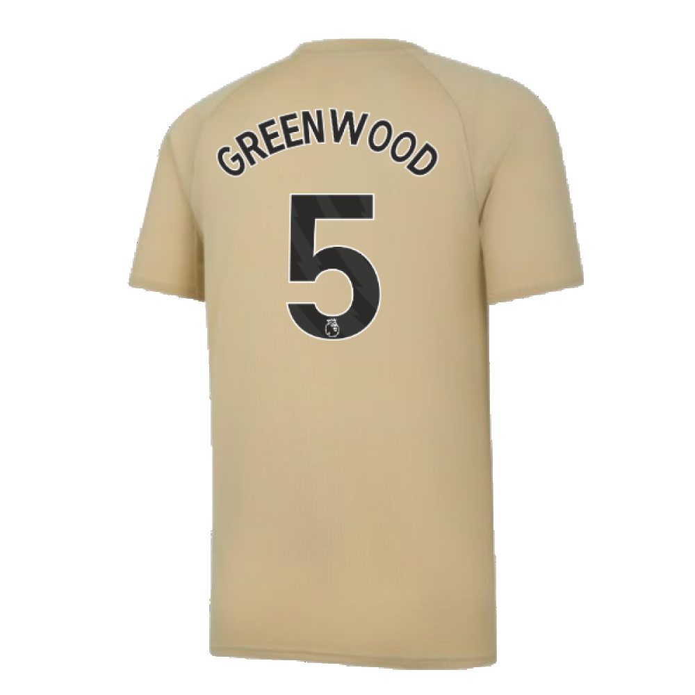 2023-2024 Man City Prematch SS Jersey (Granola) - Kids (Greenwood 5)