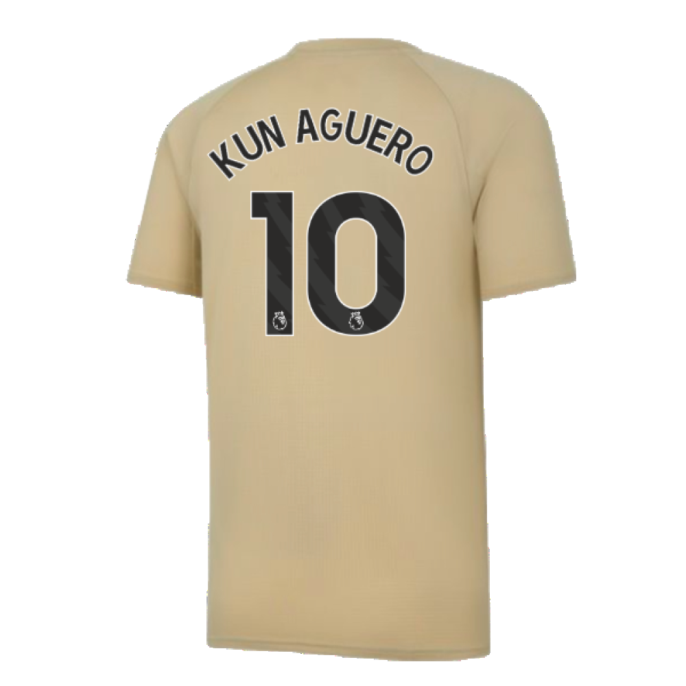 2023-2024 Man City Prematch SS Jersey (Granola) - Kids (KUN AGUERO 10)