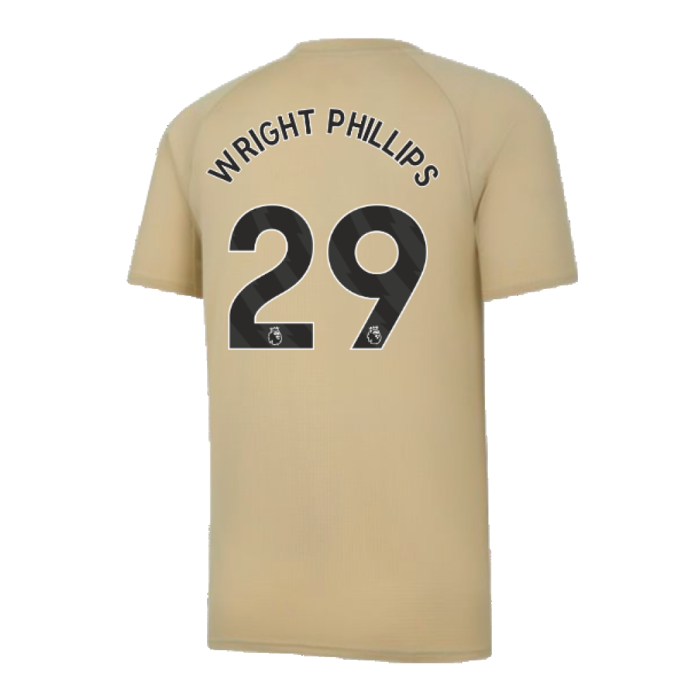 2023-2024 Man City Prematch SS Jersey (Granola) - Kids (WRIGHT PHILLIPS 29)