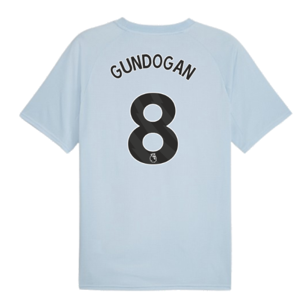 2023-2024 Man City Prematch SS Jersey (Silver Sky) - Kids (GUNDOGAN 8)