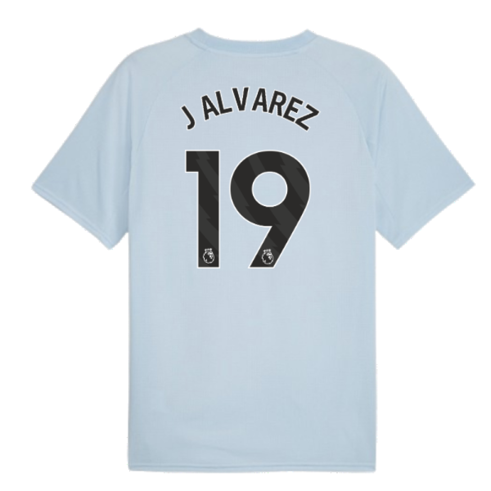 2023-2024 Man City Prematch SS Jersey (Silver Sky) - Kids (J ALVAREZ 19)