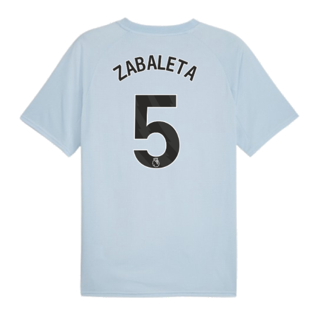 2023-2024 Man City Prematch SS Jersey (Silver Sky) - Kids (ZABALETA 5)