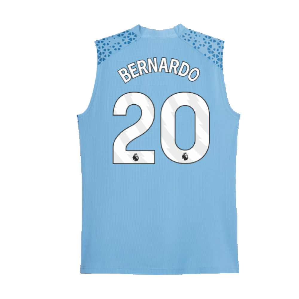 2023-2024 Man City Sleeveless Training Jersey (Light Blue) (BERNARDO 20)