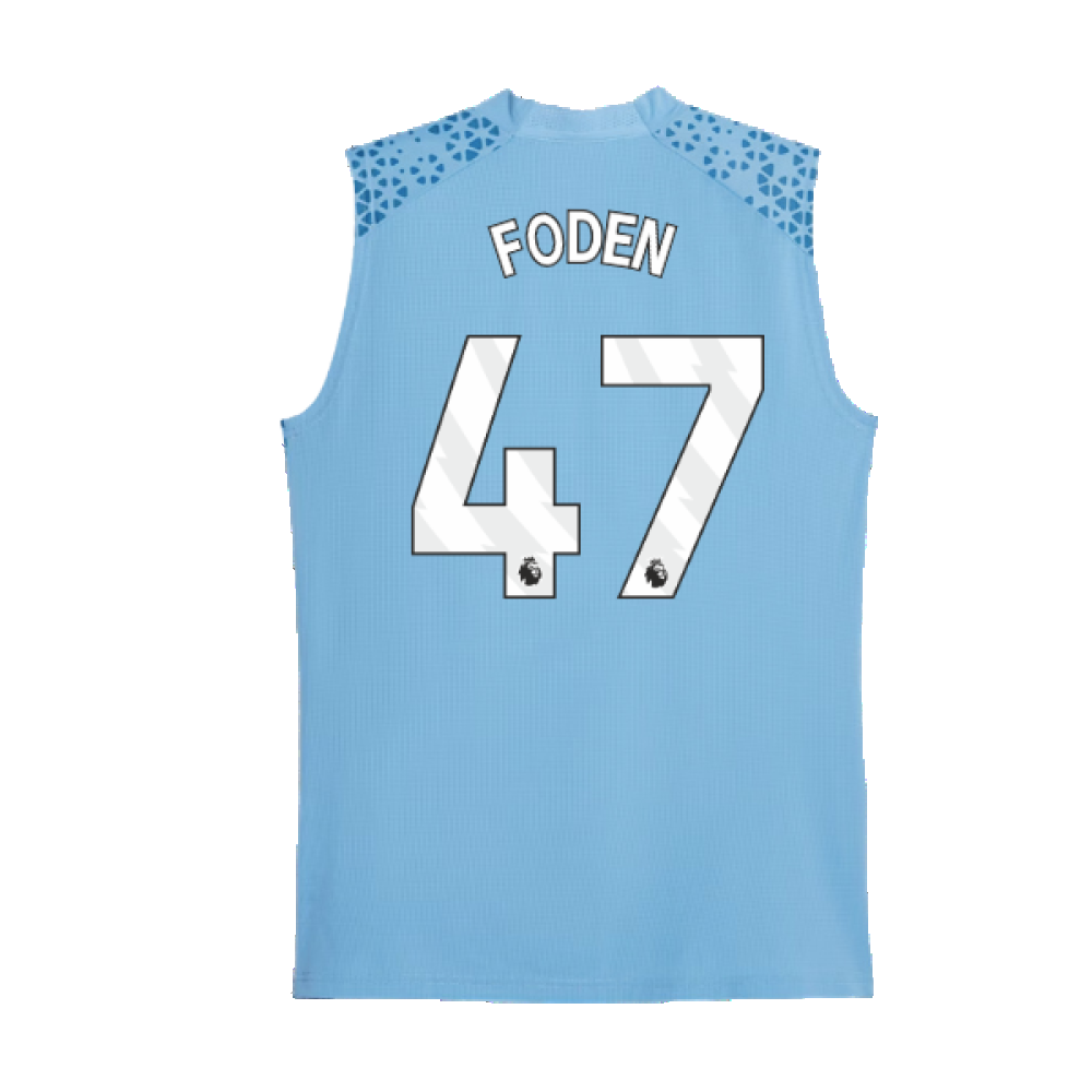 2023-2024 Man City Sleeveless Training Jersey (Light Blue) (FODEN 47)