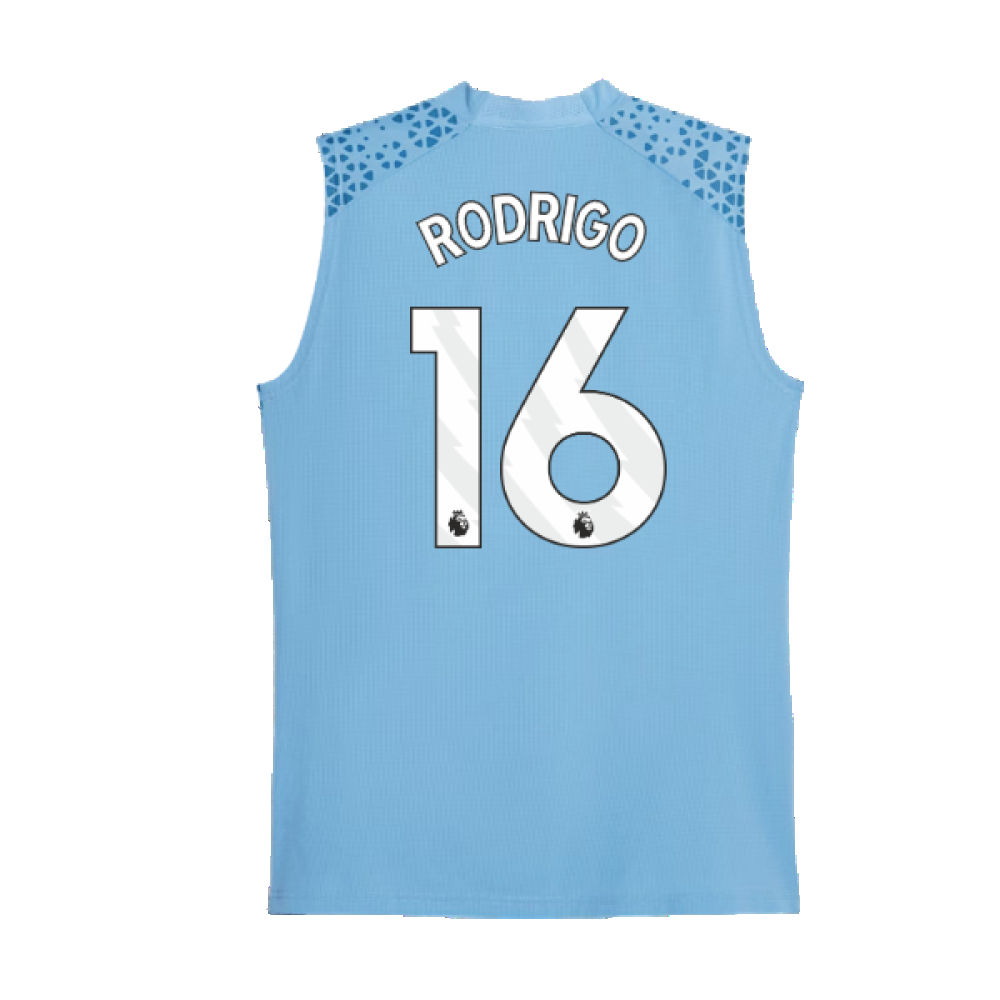 2023-2024 Man City Sleeveless Training Jersey (Light Blue) (RODRIGO 16)