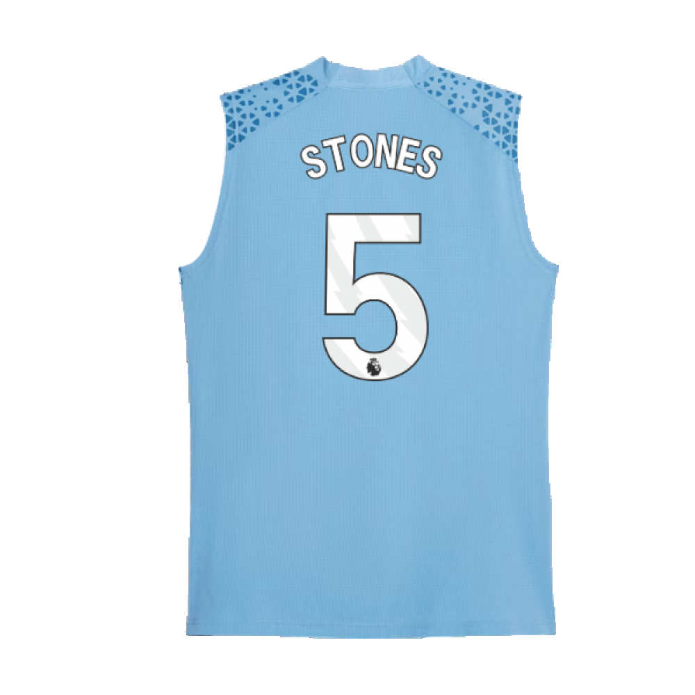 2023-2024 Man City Sleeveless Training Jersey (Light Blue) (STONES 5)