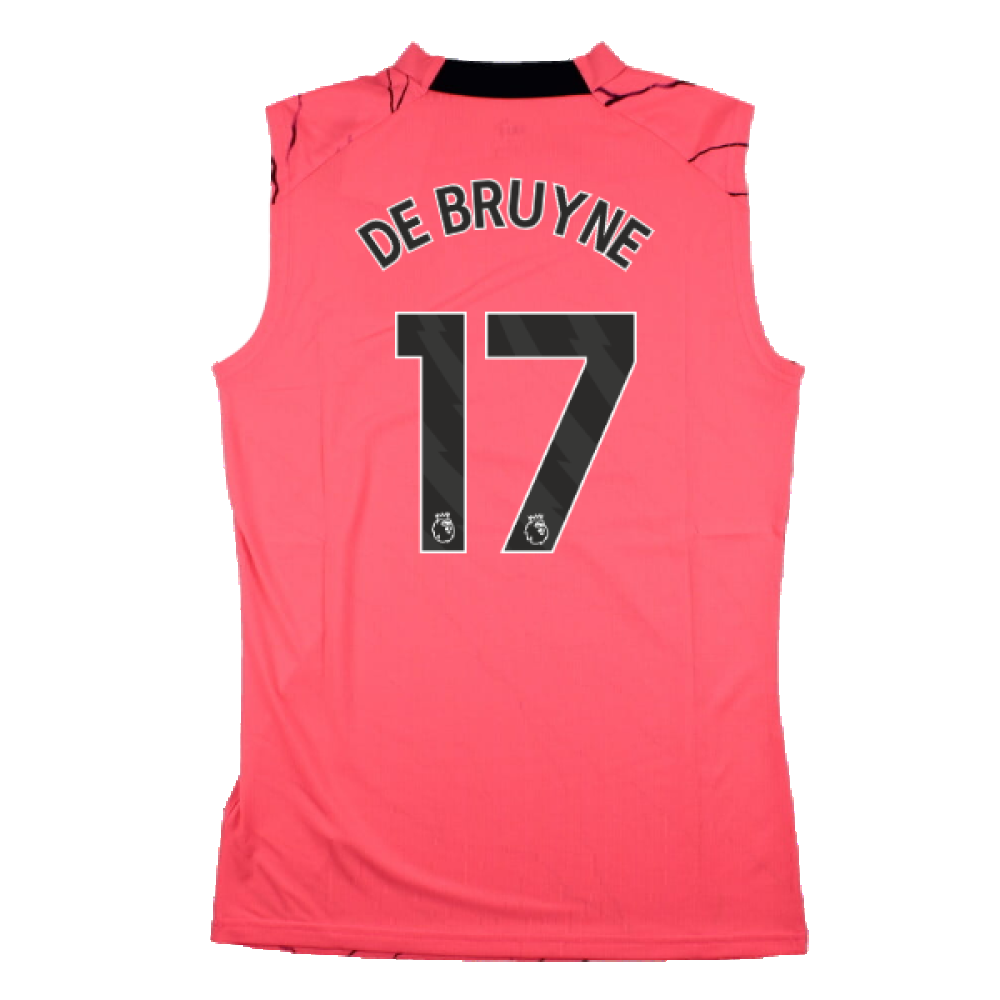 2023-2024 Man City Sleeveless Training Jersey (Sunset Glow) (DE BRUYNE 17)