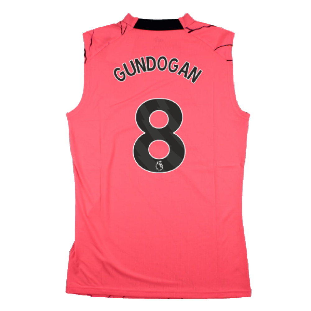 2023-2024 Man City Sleeveless Training Jersey (Sunset Glow) (GUNDOGAN 8)