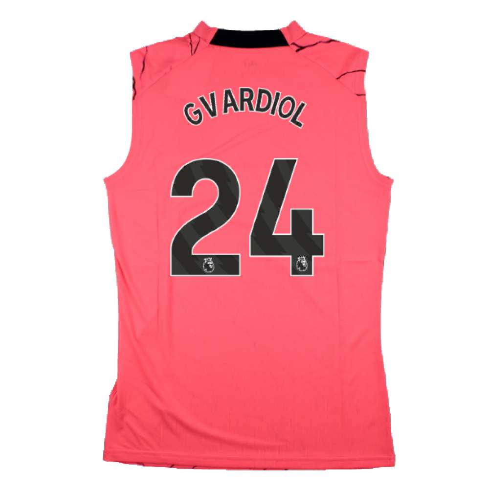 2023-2024 Man City Sleeveless Training Jersey (Sunset Glow) (Gvardiol 24)