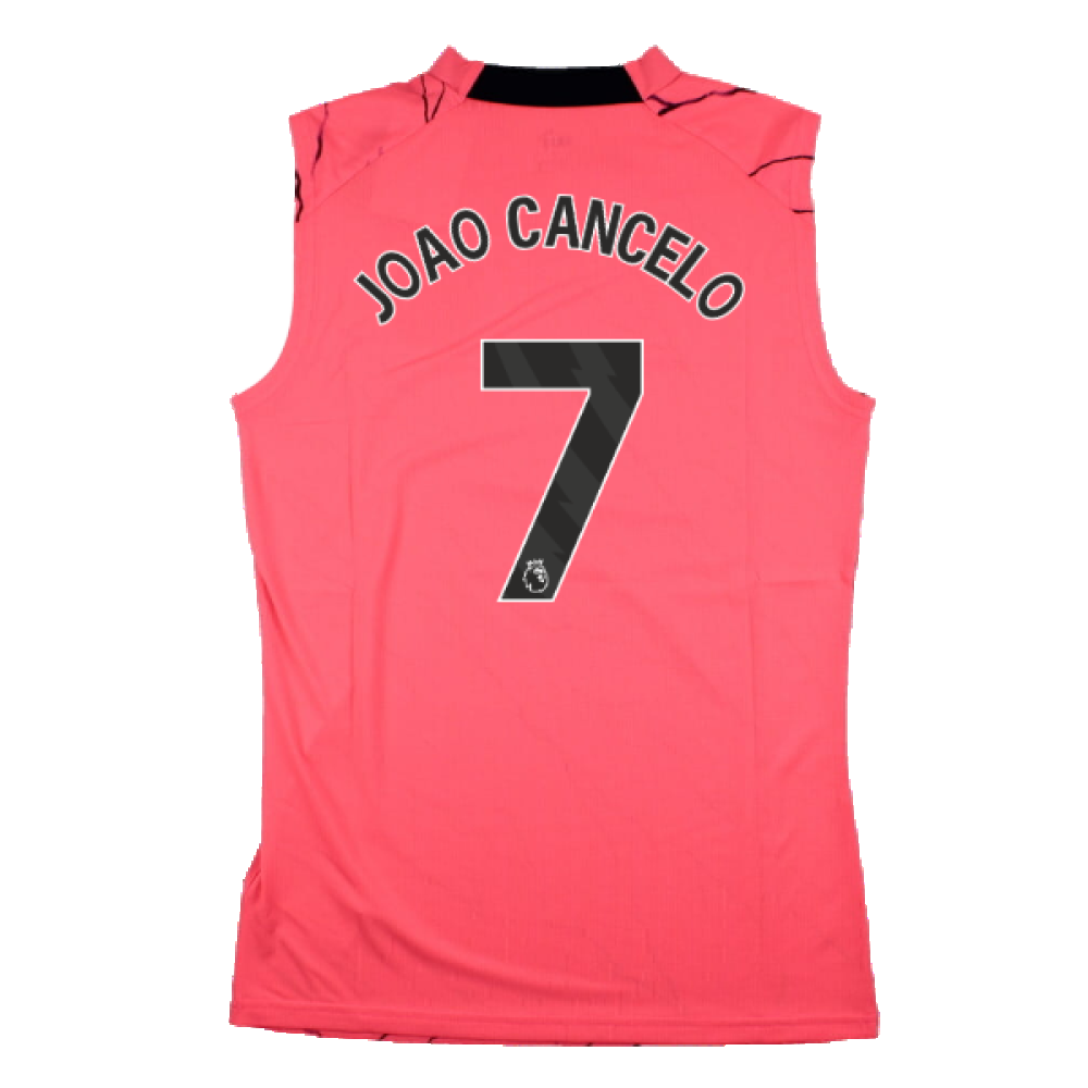 2023-2024 Man City Sleeveless Training Jersey (Sunset Glow) (JOAO CANCELO 7)