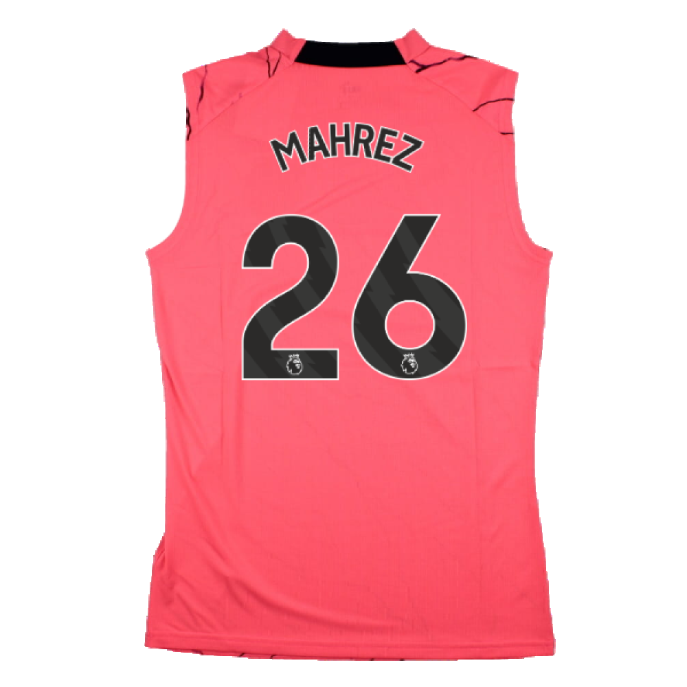 2023-2024 Man City Sleeveless Training Jersey (Sunset Glow) (MAHREZ 26)