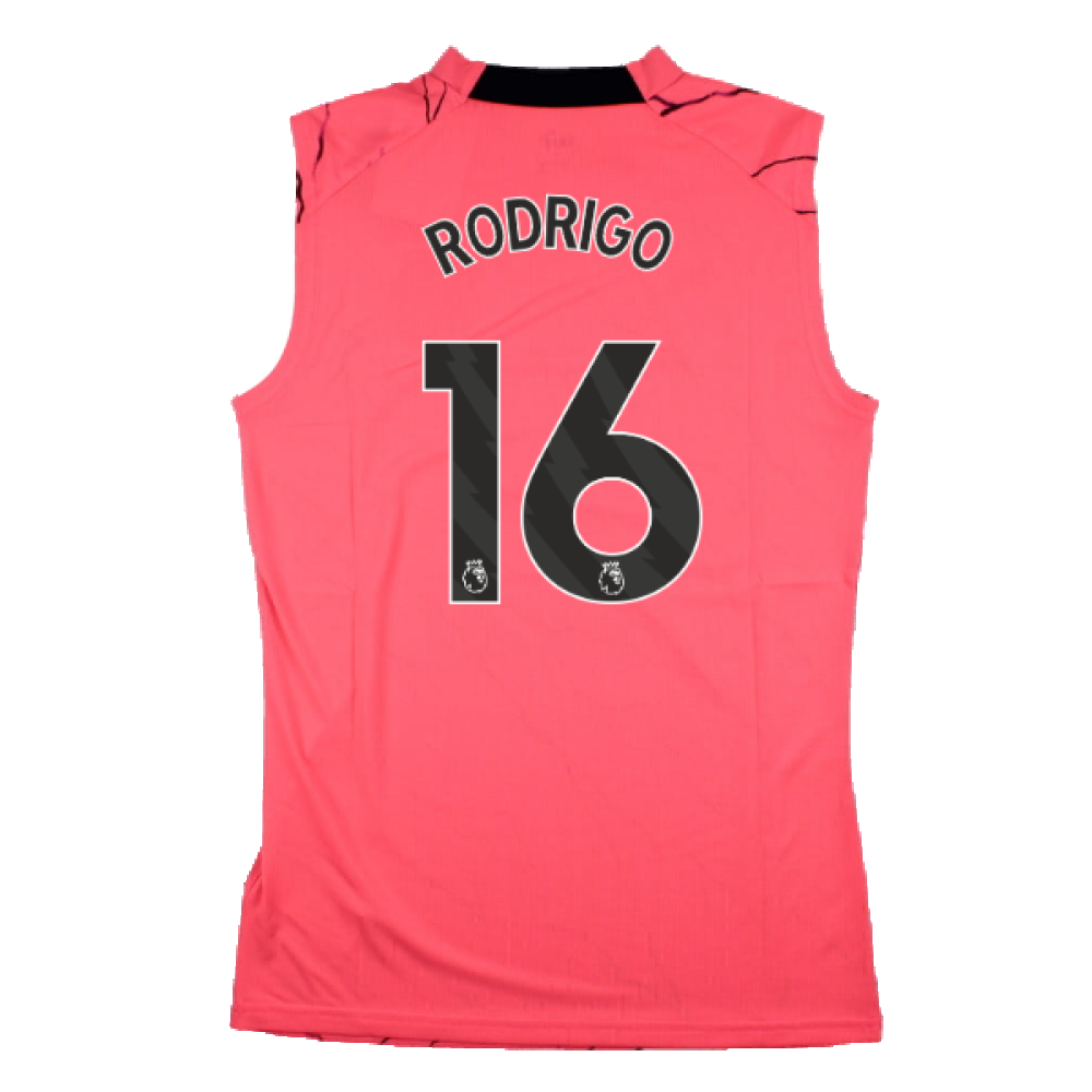 2023-2024 Man City Sleeveless Training Jersey (Sunset Glow) (RODRIGO 16)