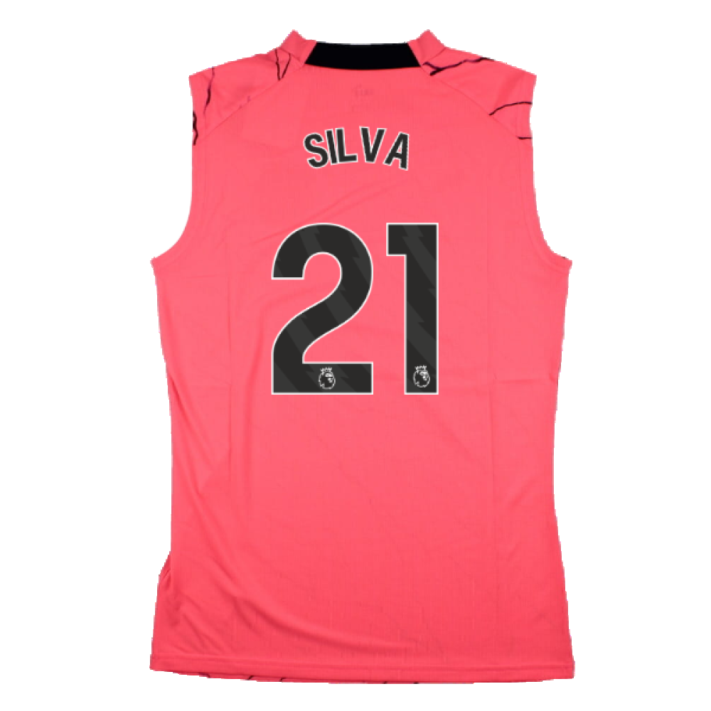 2023-2024 Man City Sleeveless Training Jersey (Sunset Glow) (SILVA 21)