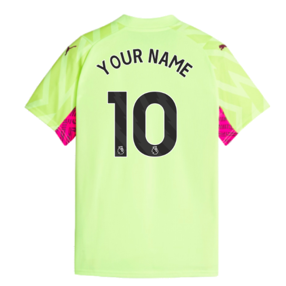 2023-2024 Man City SS Goalkeeper Shirt (Yellow) (Your Name)