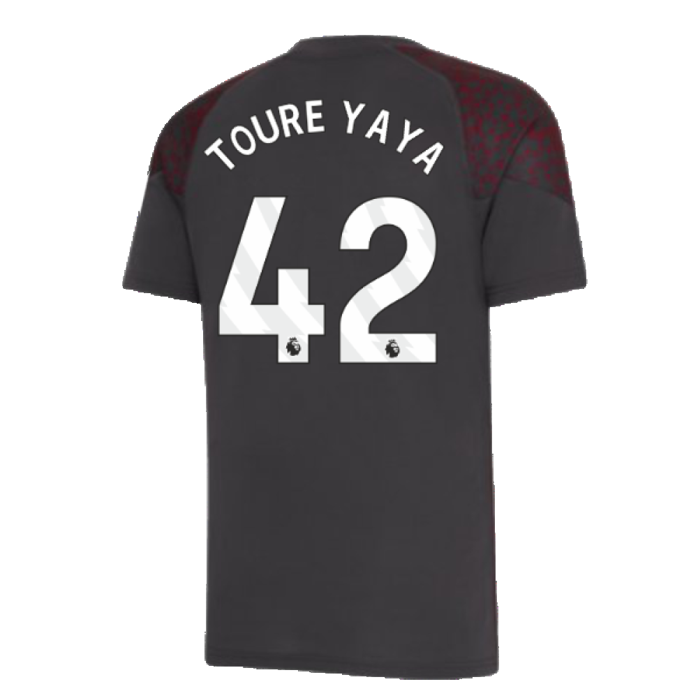 2023-2024 Man City Training Jersey (Strong Grey) (TOURE YAYA 42)