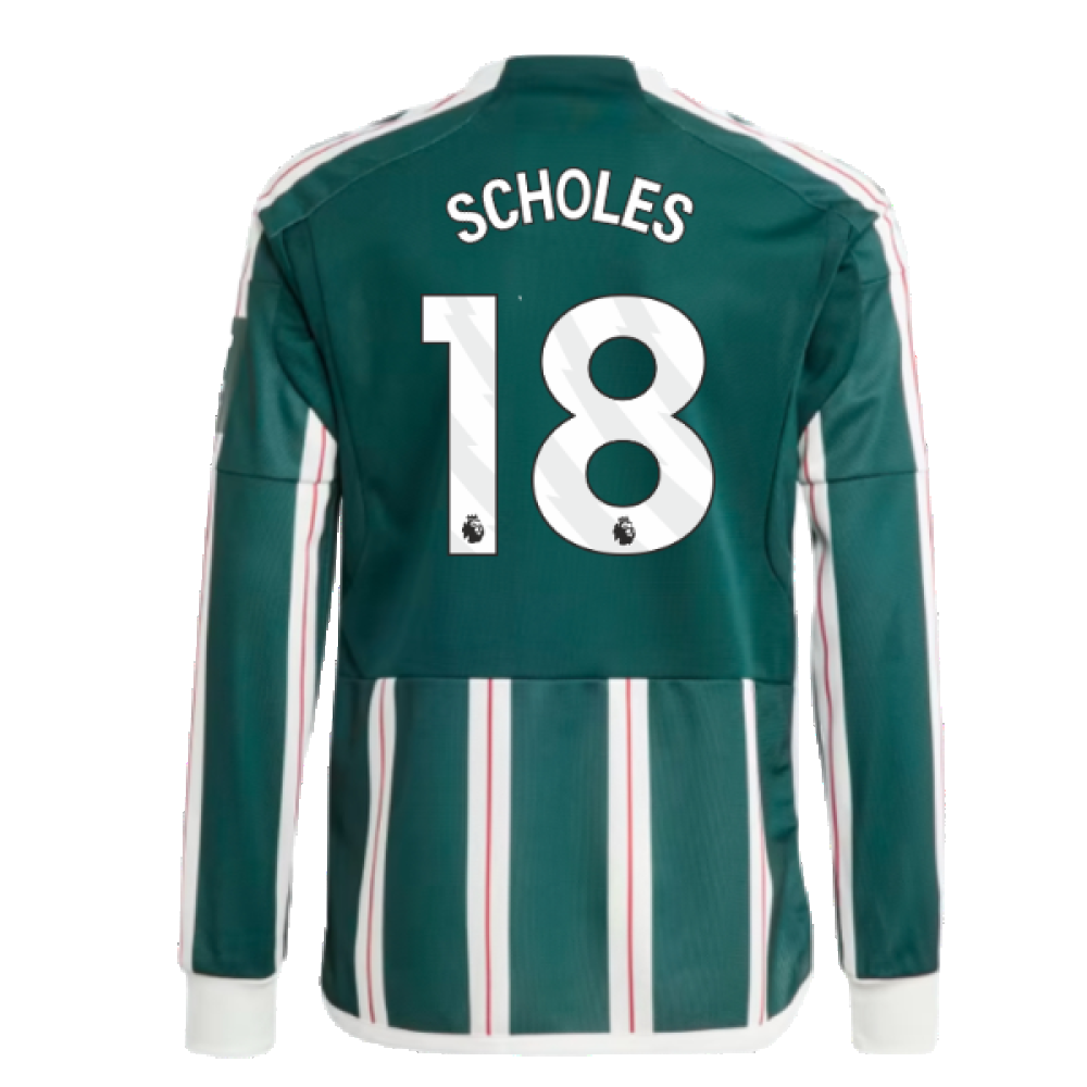 2023-2024 Man Utd Away Long Sleeve Shirt (Kids) (Scholes 18)