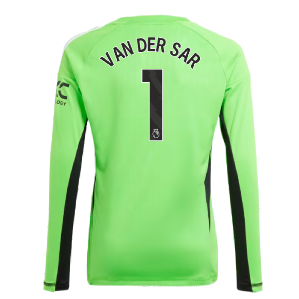 2023-2024 Man Utd Home Goalkeeper Shirt (Solar Green) - Kids (VAN DER SAR 1)