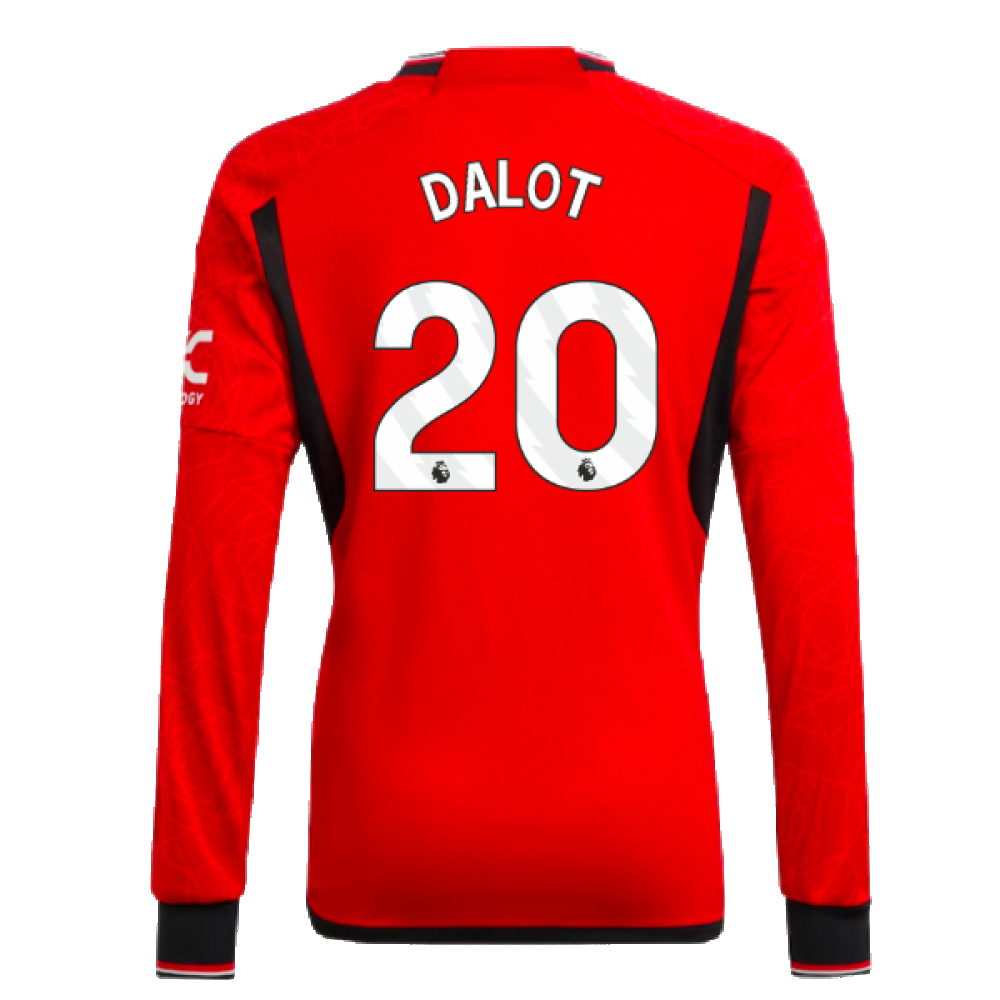 2023-2024 Man Utd Home Long Sleeve Shirt (Kids) (Dalot 20)