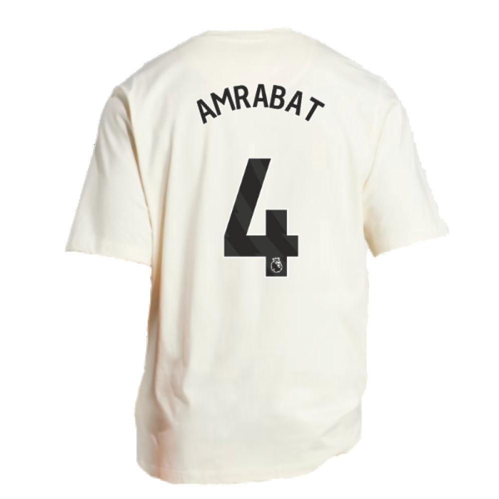 2023-2024 Man Utd Lifestyle OS Tee (White) (Amrabat 4)