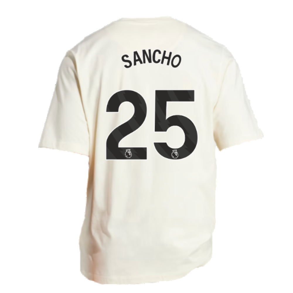 2023-2024 Man Utd Lifestyle OS Tee (White) (Sancho 25)