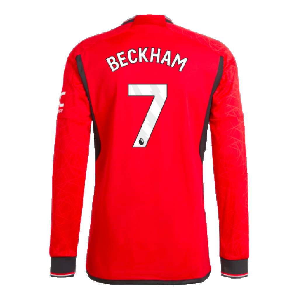 2023-2024 Man Utd Long Sleeve Home Shirt (Beckham 7)