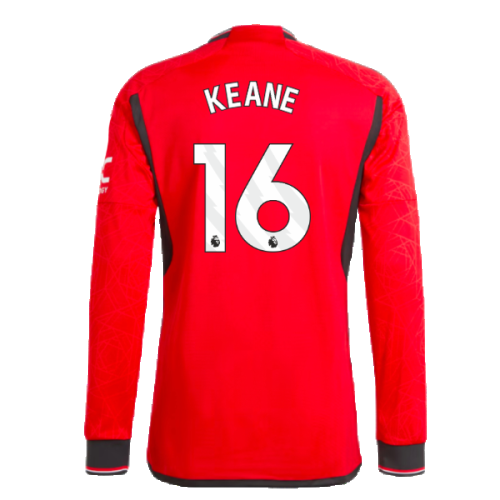 2023-2024 Man Utd Long Sleeve Home Shirt (Keane 16)